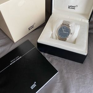 ❌Sold❌Mont Blanc Tradition Automatic Blue Dial❌